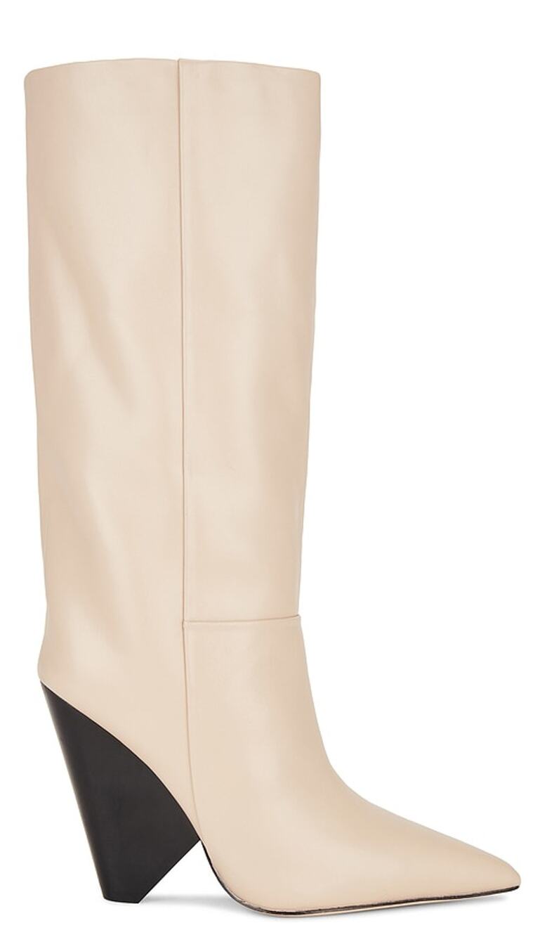 Raye Sleek Beige Angle Boots Size 8.5